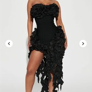 Elegant Black Ruffled Dress